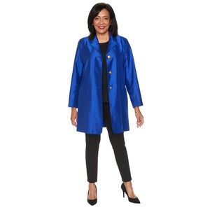 Norm Thompson‎ Silk  Jacket Royal Blue Party Occasion ~ L